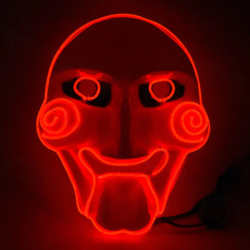 Halloween Theme LED Saw Mask for Scary Party Decor