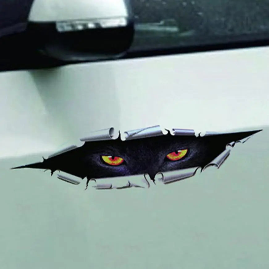 3D Halloween Car Wall Stickers & Decor (Realistic Eyes)