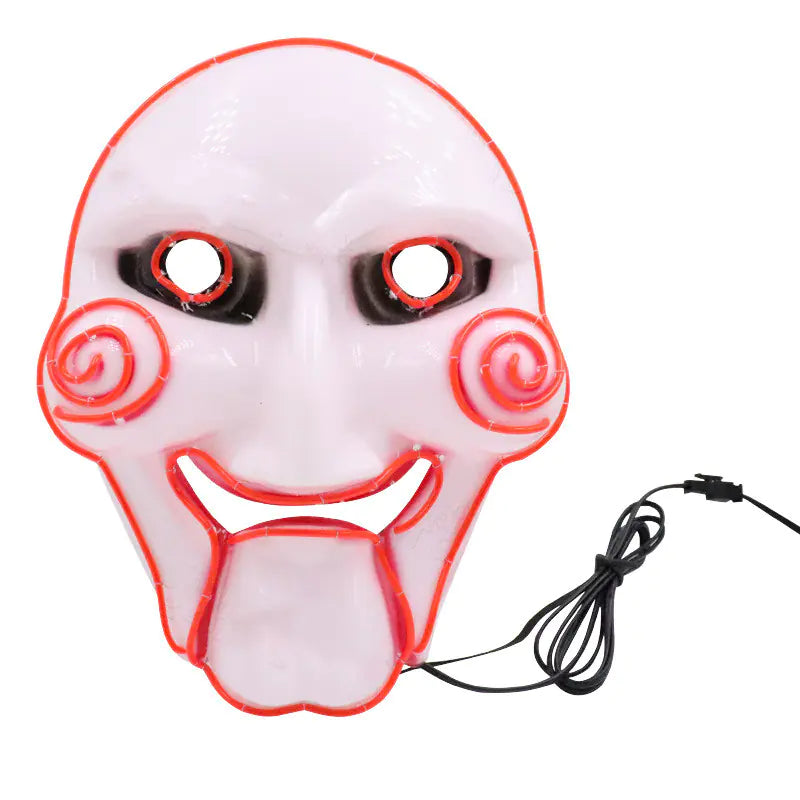Halloween Theme LED Saw Mask for Scary Party Decor