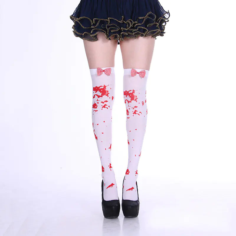 Candy Color Bowknot Stockings for Halloween Costume