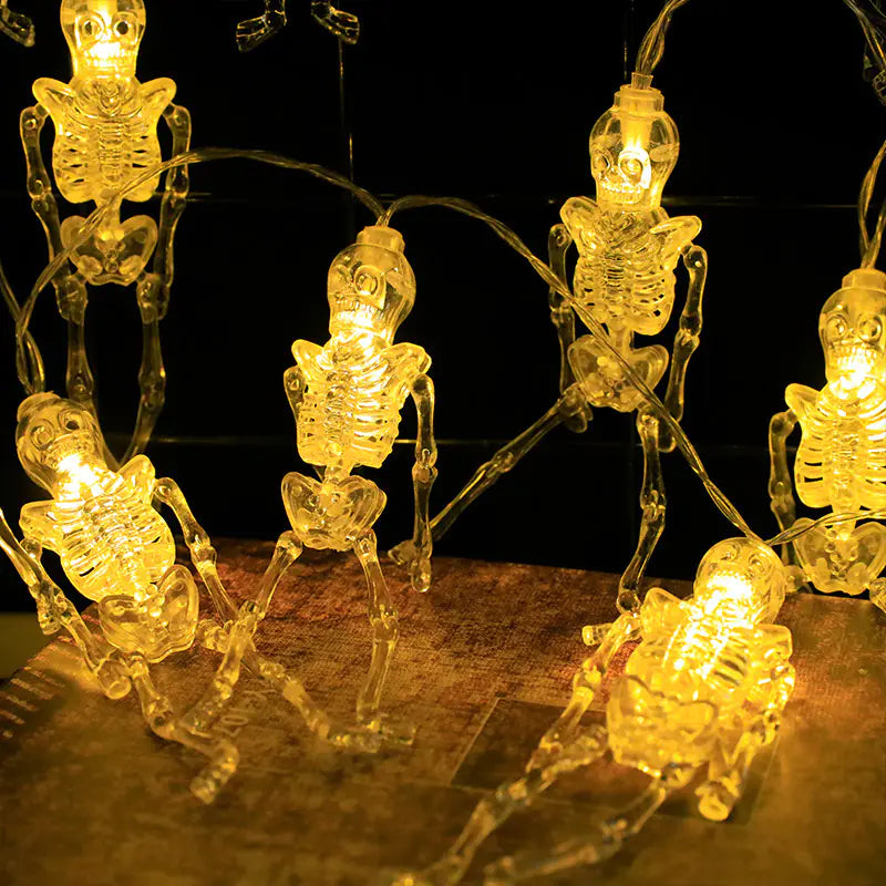 LED Day of the Dead Skull String Lights for Halloween
