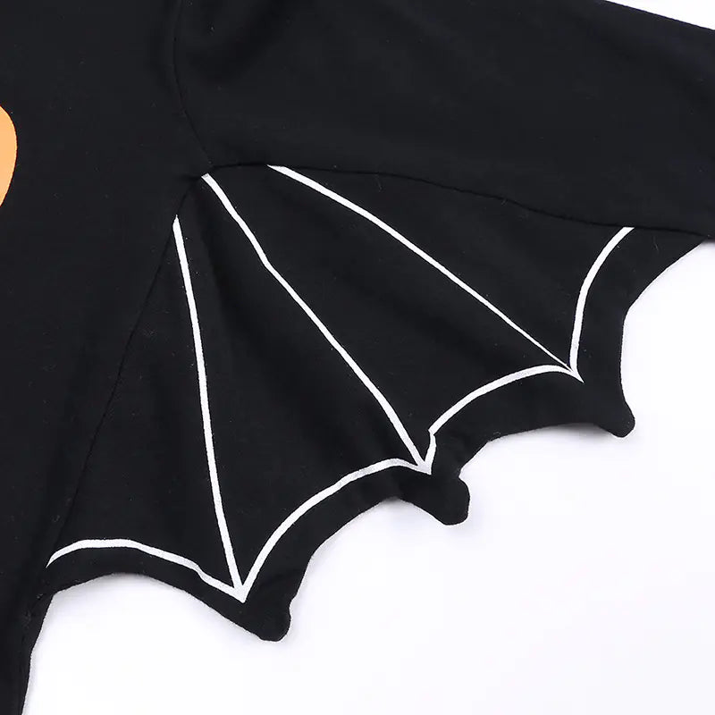 Baby Halloween Long-sleeved Jumpsuit with Pumpkin Design