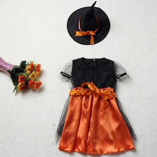 2pcs Cute Witch Dress Costume with Tutu for Kids