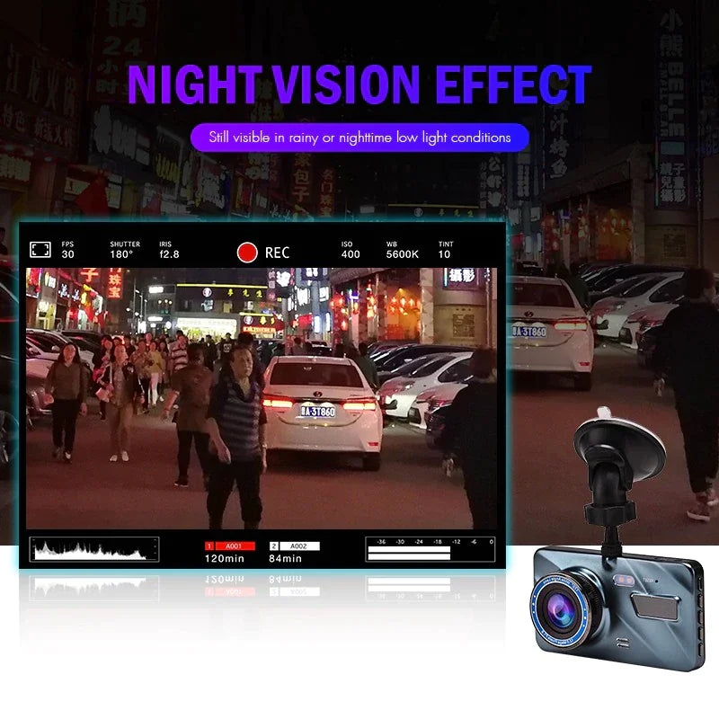 Full HD 1080P Dual Dash Cam with Night Vision