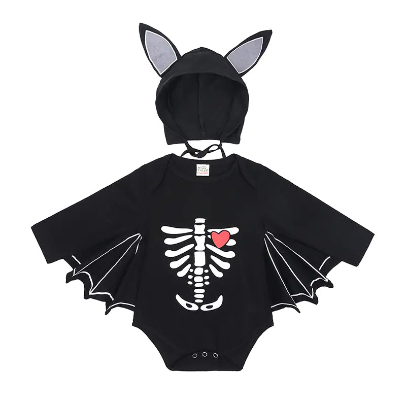 Baby Halloween Long-sleeved Jumpsuit with Pumpkin Design