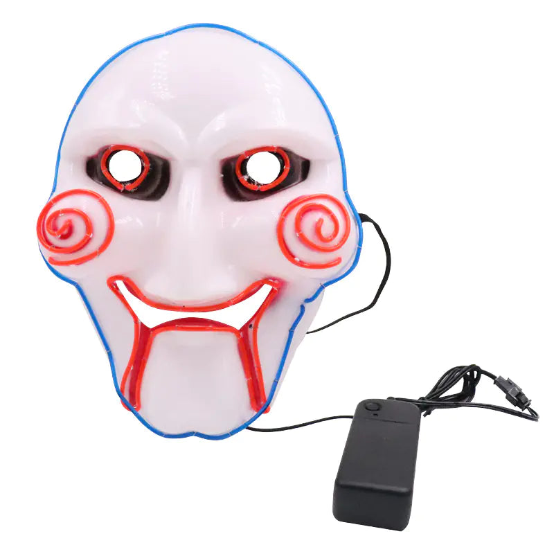 Halloween Theme LED Saw Mask for Scary Party Decor