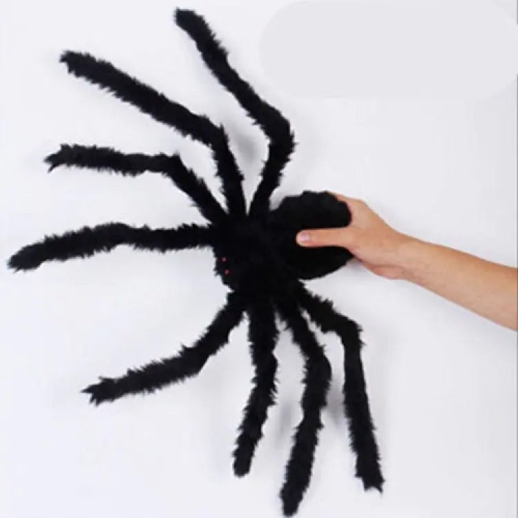 Giant Halloween Spider with Web Kit – XL Scary Decoration (125cm–200cm)