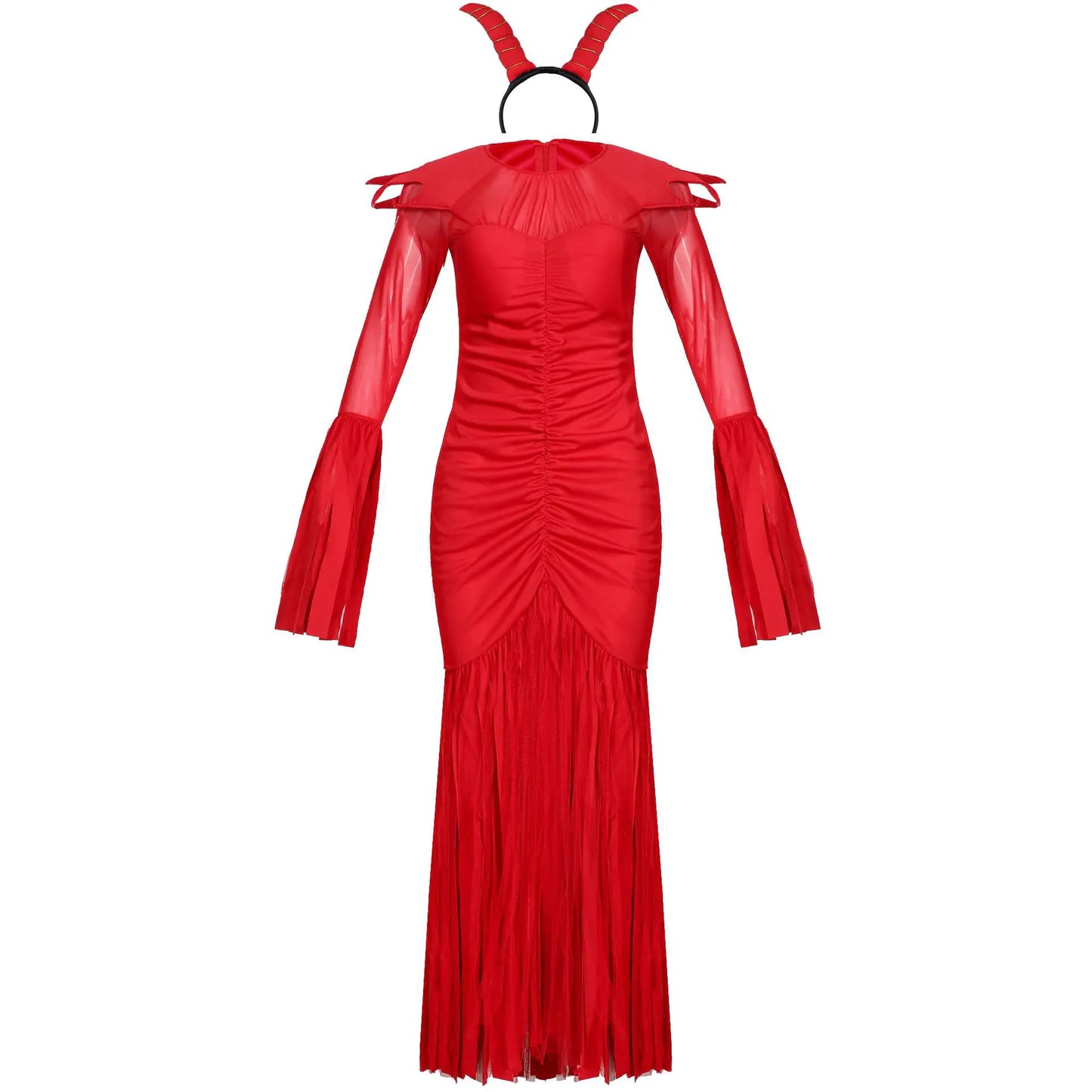 Red Long Sleeve Evil Female Devil Halloween Costume