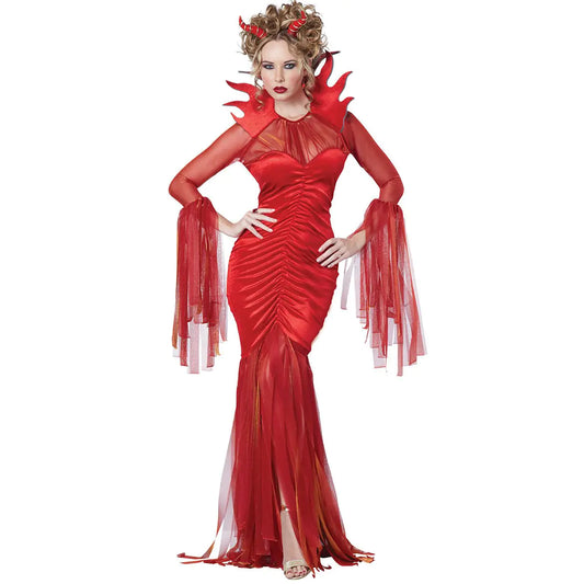 Red Long Sleeve Evil Female Devil Halloween Costume