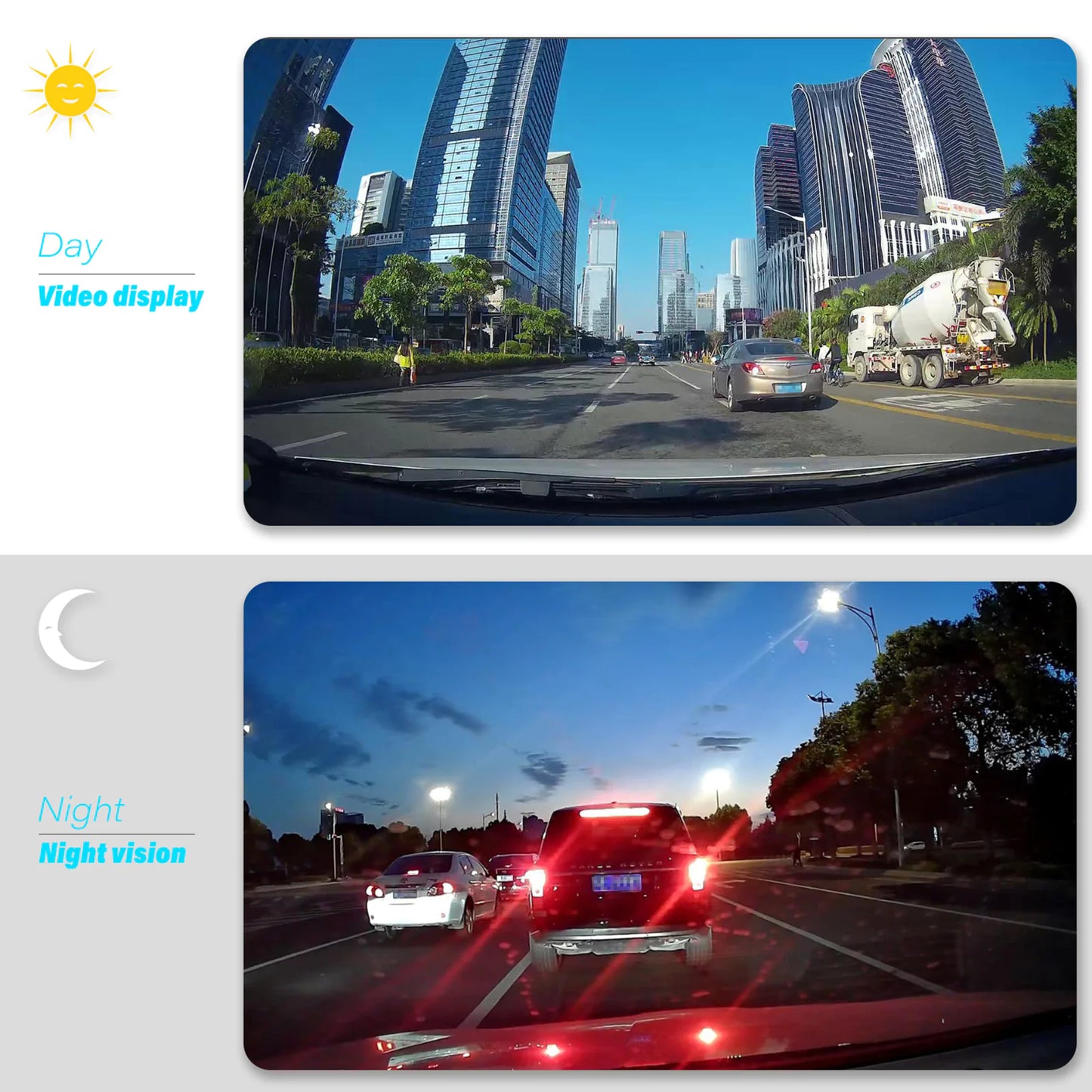 Full HD 1080P Dual Dash Cam with Night Vision
