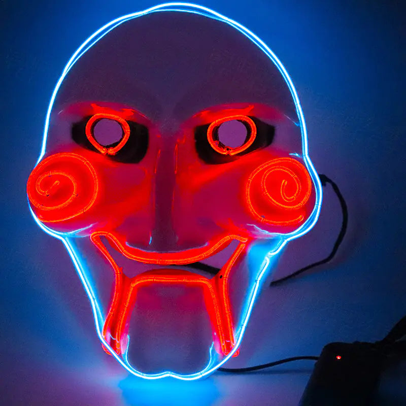 Halloween Theme LED Saw Mask for Scary Party Decor