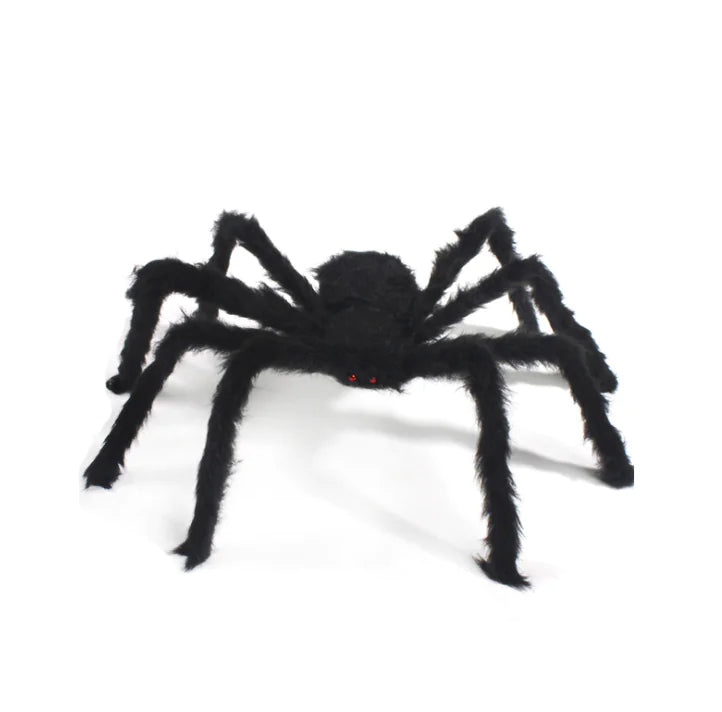 Giant Halloween Spider with Web Kit – XL Scary Decoration (125cm–200cm)