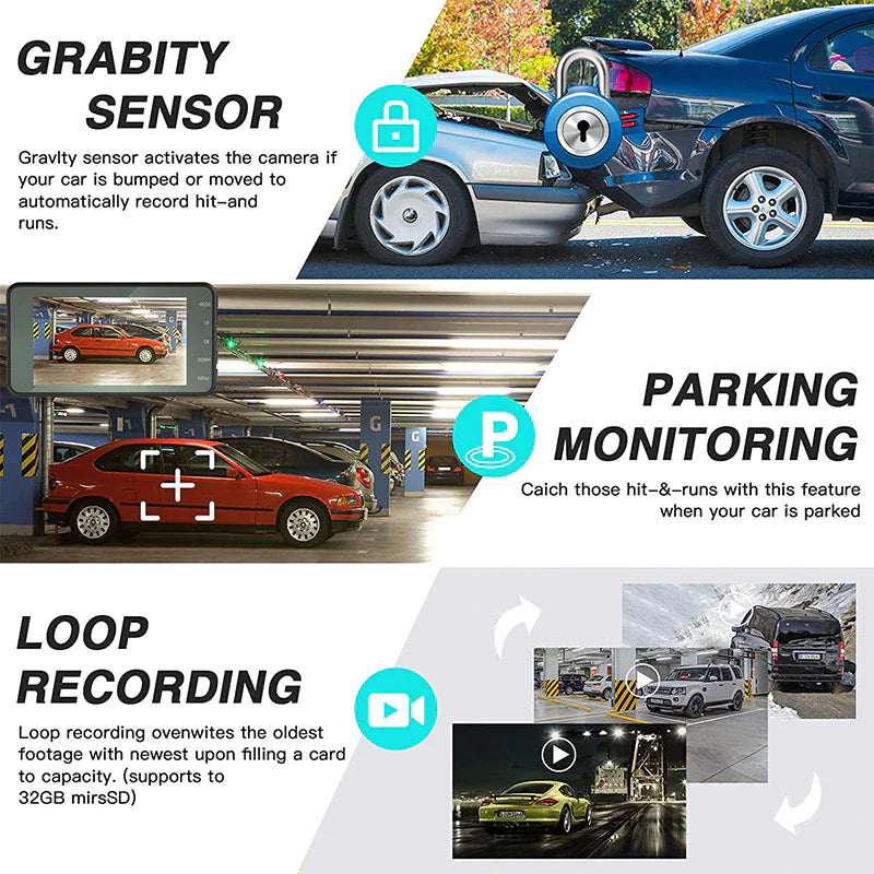Full HD 1080P Dual Dash Cam with Night Vision