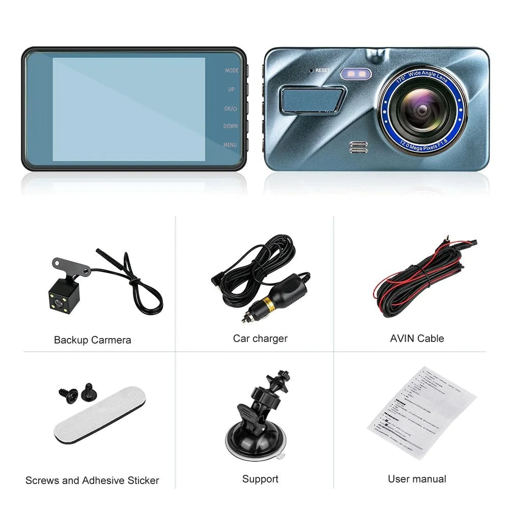 Full HD 1080P Dual Dash Cam with Night Vision