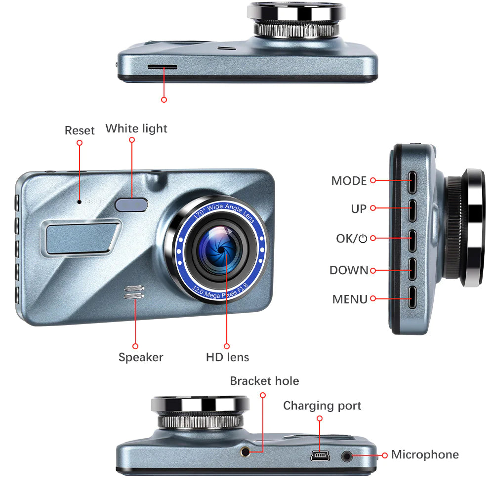 Full HD 1080P Dual Dash Cam with Night Vision