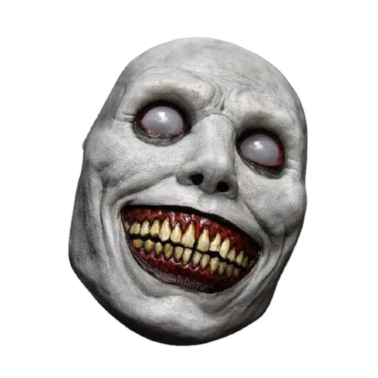 Smiling Demon White Eyes Latex Mask for Halloween Costume