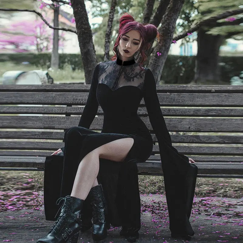 Day of the Dead Witch Cosplay Dress with Lace Details