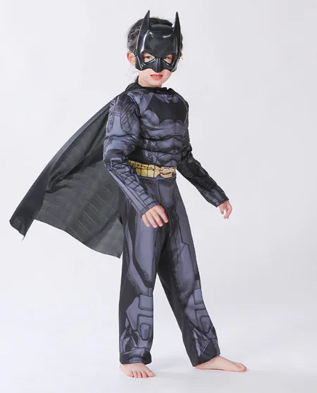 Kids Batman Costume with Black Cape (One Set)