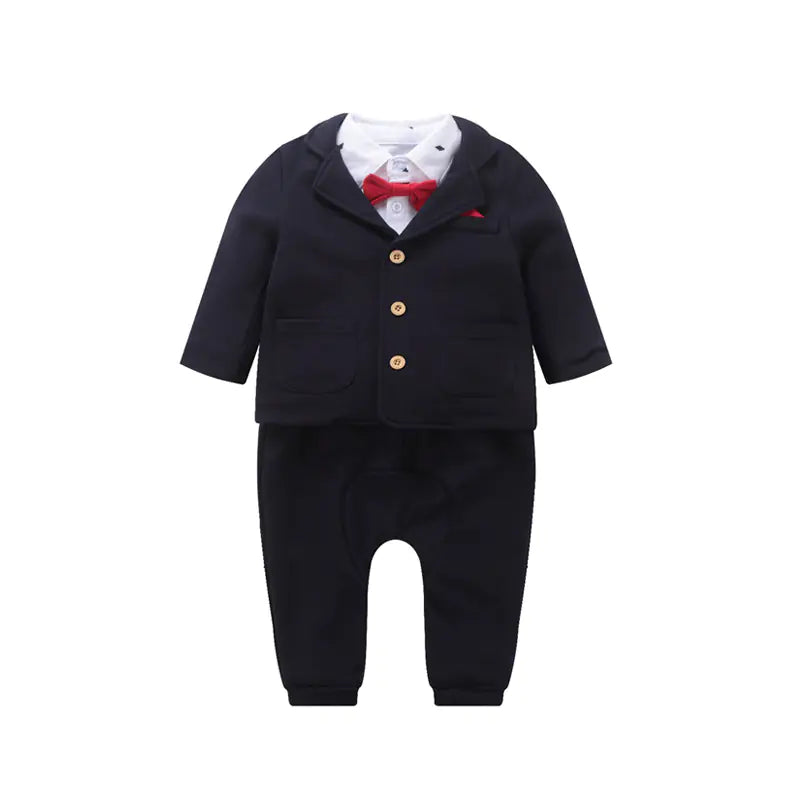 Gentleman Cotton Romper for Newborns and Infants