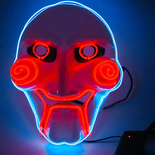 Halloween Theme LED Saw Mask for Scary Party Decor